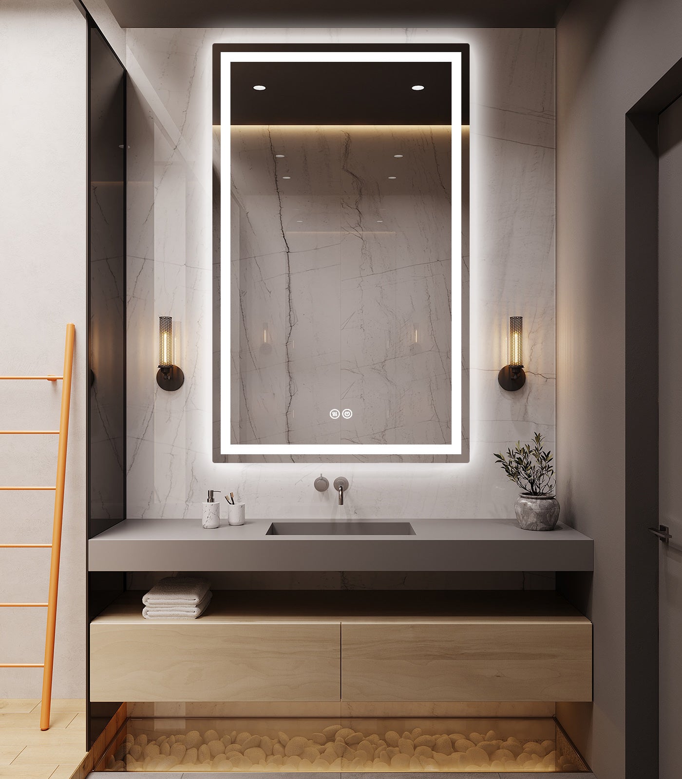 Premium LED Mirror with Demister, 3 Colour Selections, Dimmable, 5-Year Warranty