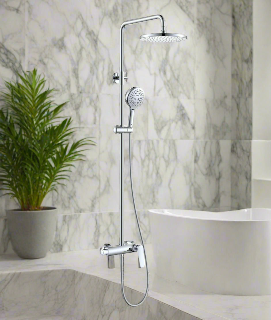 Premium 3-Way Rain Shower Column Set with Handheld Sprayer – WaterMark Certified | 7-Year Warranty
