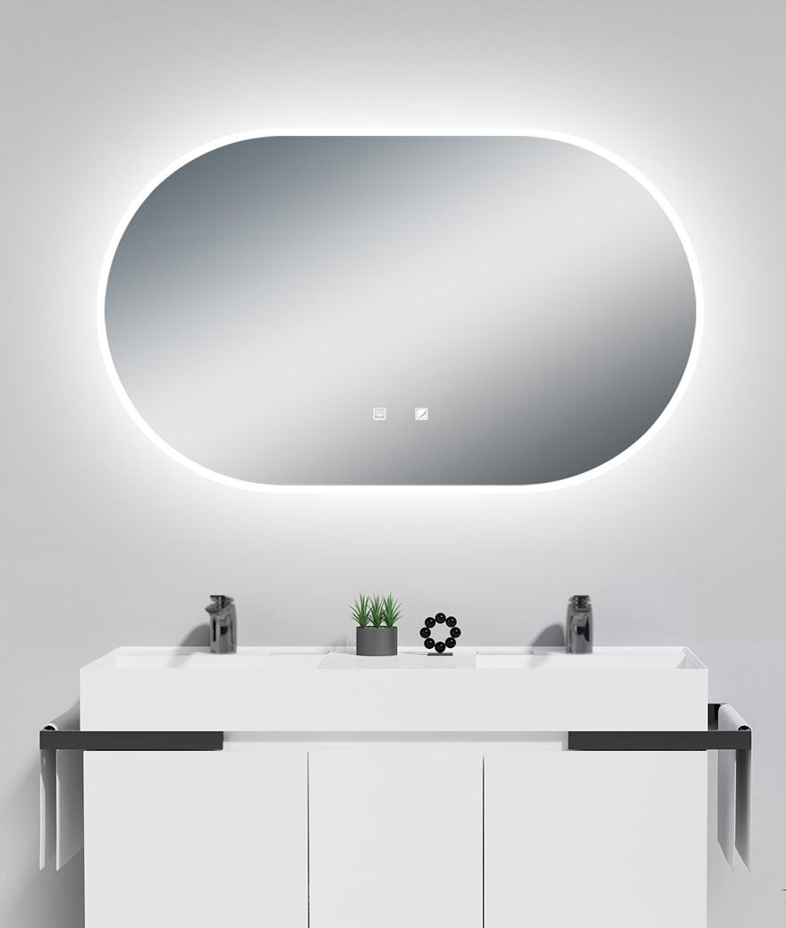 Ultimate Horizontal Oval LED Mirror with a Demister and Two Brightness Levels