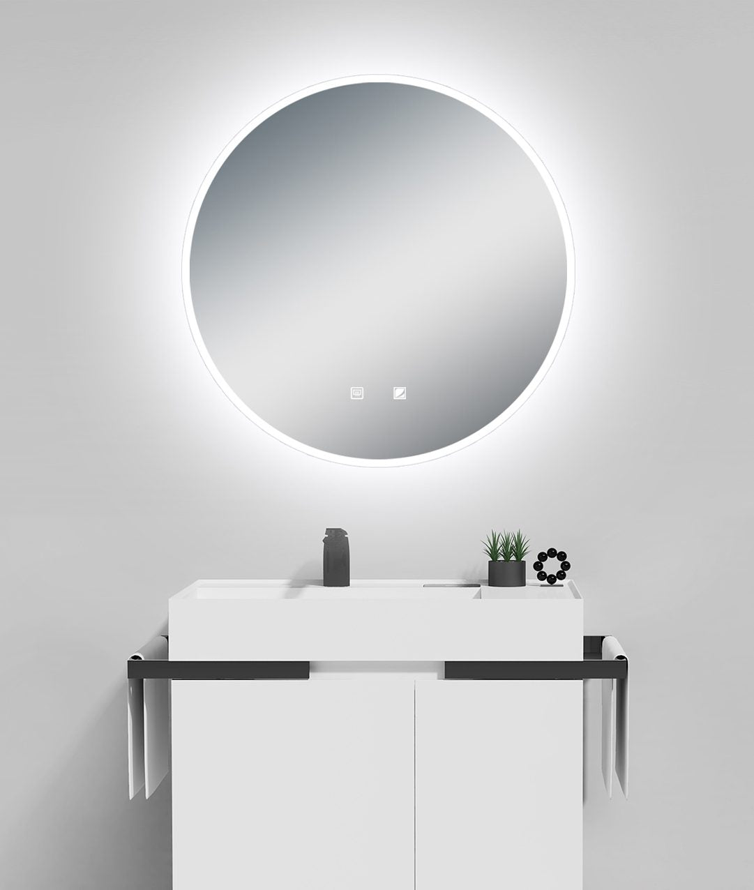 Ultimate  Round LED Mirror with a Demister and Two Brightness Levels