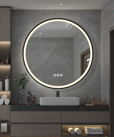 Exclusive Pre-Sale: Premium Radar Motion Sensor Black Framed Round LED Mirror – Demister, 3 Colour Selections, Dimmable, 5-Year Warranty – Limited Stock, Ships February 2025, Join the Waiting List Now!