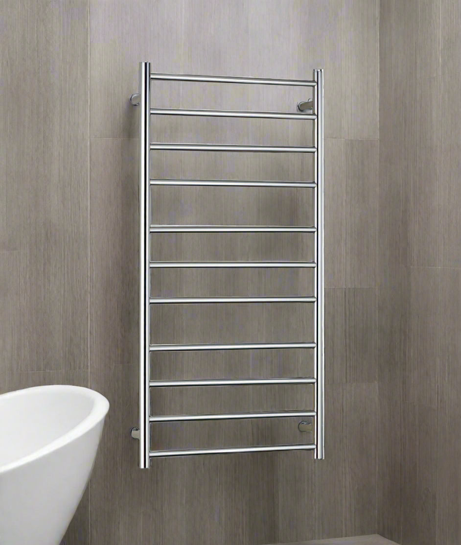 Luxury 11 Round Bars Heated Towel Rail – Mirror World Warranty 3 Years