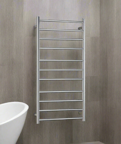 Luxury 11 Round Bars Heated Towel Rail – Mirror World Warranty 3 Years