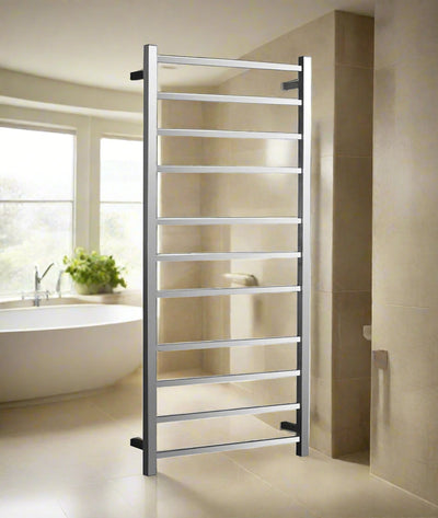 11 Flat Bars Heated Towel Rail – 3-Year Warranty | Mirror World