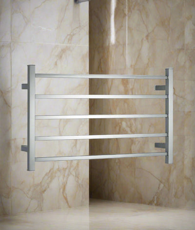 Luxury 5-Bar Square Heated Towel Rail – Mirror World Warranty 3 Years
