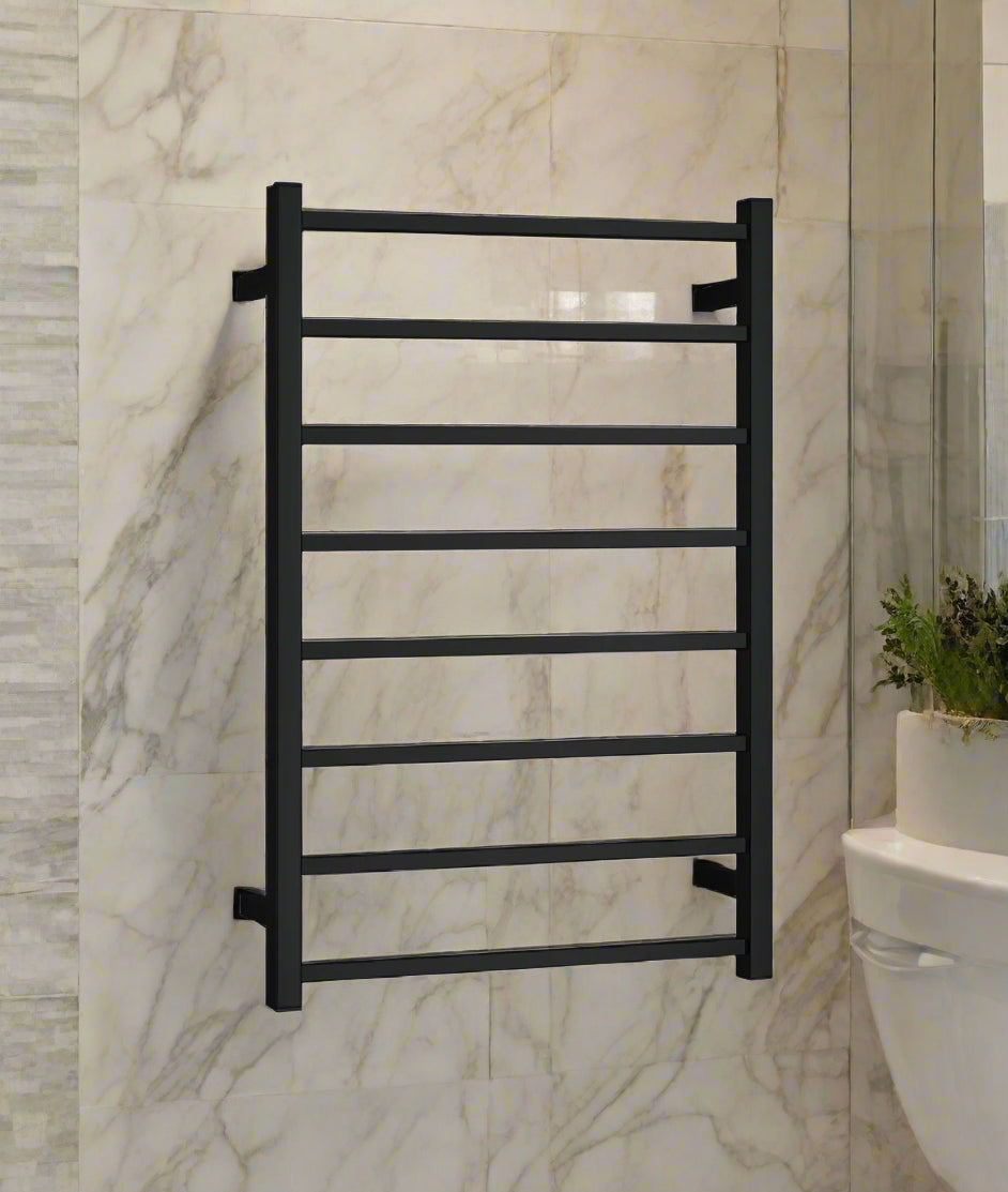 Luxury 8 Square Bars Heated Towel Rail – Mirror World Warranty 3 Years