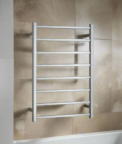 Luxury 8 Square Bars Heated Towel Rail – Mirror World Warranty 3 Years