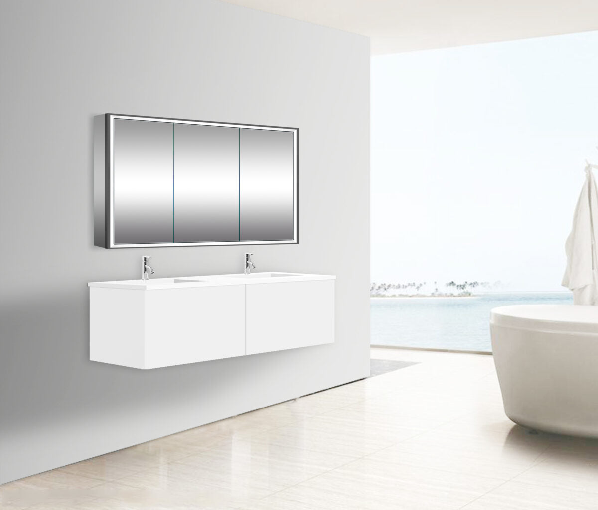 Ultimate LED Mirror Cabinet with Surrounding LED Light