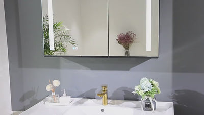 LED Mirror Cabinet with a Demister, Touch Sensor Switch, Three Colour Selections And A Convenient Dimmer
