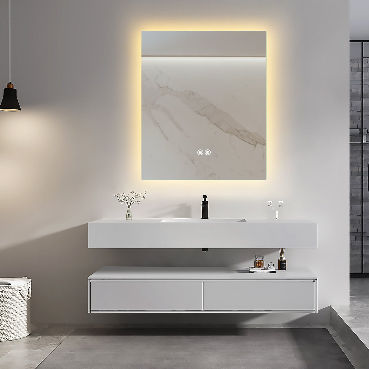 Premium Backlit LED Mirror with Demister, 3 Colour Selections, Dimmable, 5-Year Warranty.