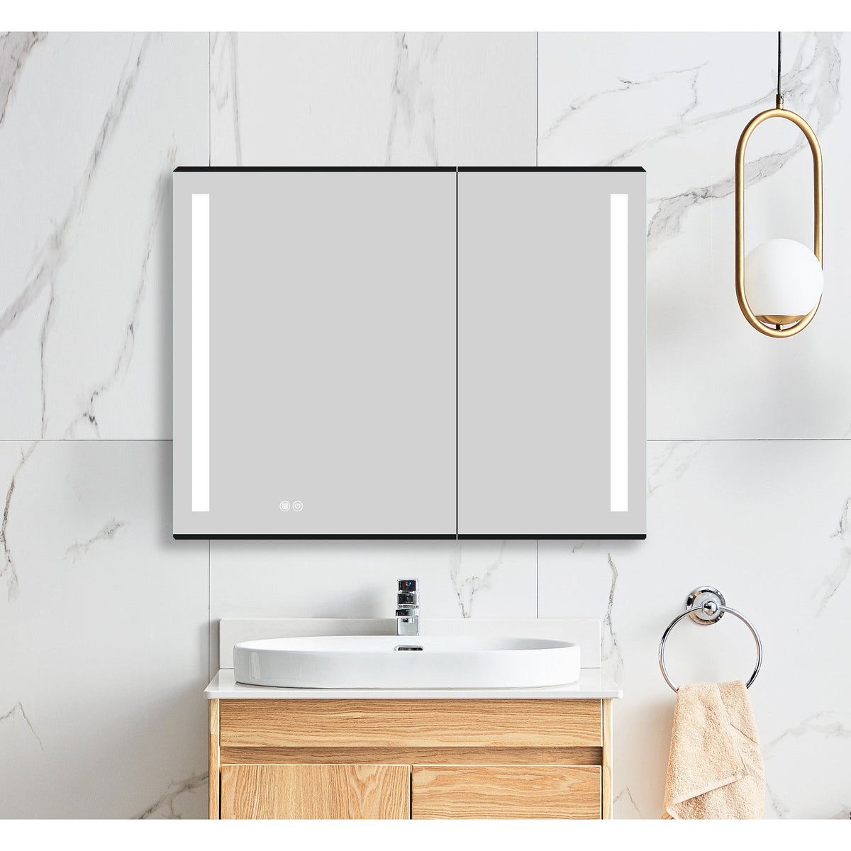 Premium LED Mirror Cabinet – Luxury Demister, Dimmable, 3 Light Colours | 5-Year Warranty.