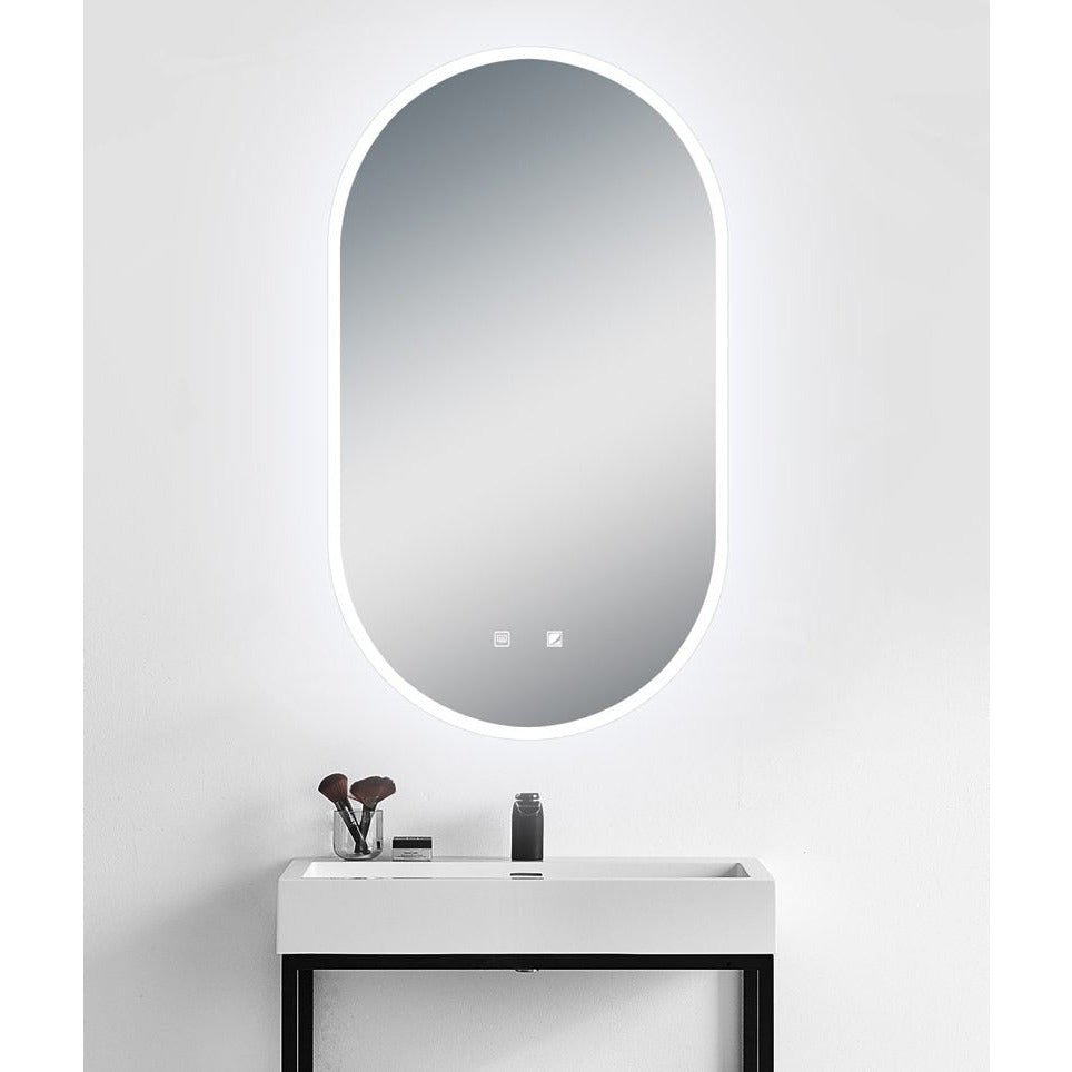 Oval LED Mirror with a Demister and Two Brightness Levels - Mirror World