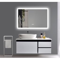 Rectangle LED Mirror with a Demister, Three Brightness Levels, And A Convenient Dimmer - Mirror World