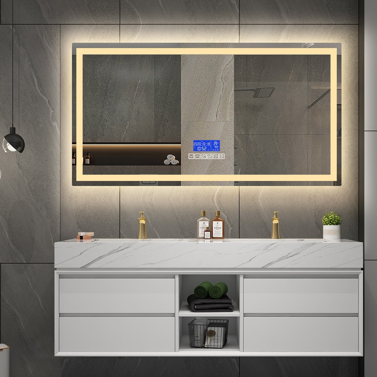 EXCLUSIVE SMART SERIES! Smart LED Mirror | Bluetooth • Temp • Time • Dimmable • 5-Year Warranty.